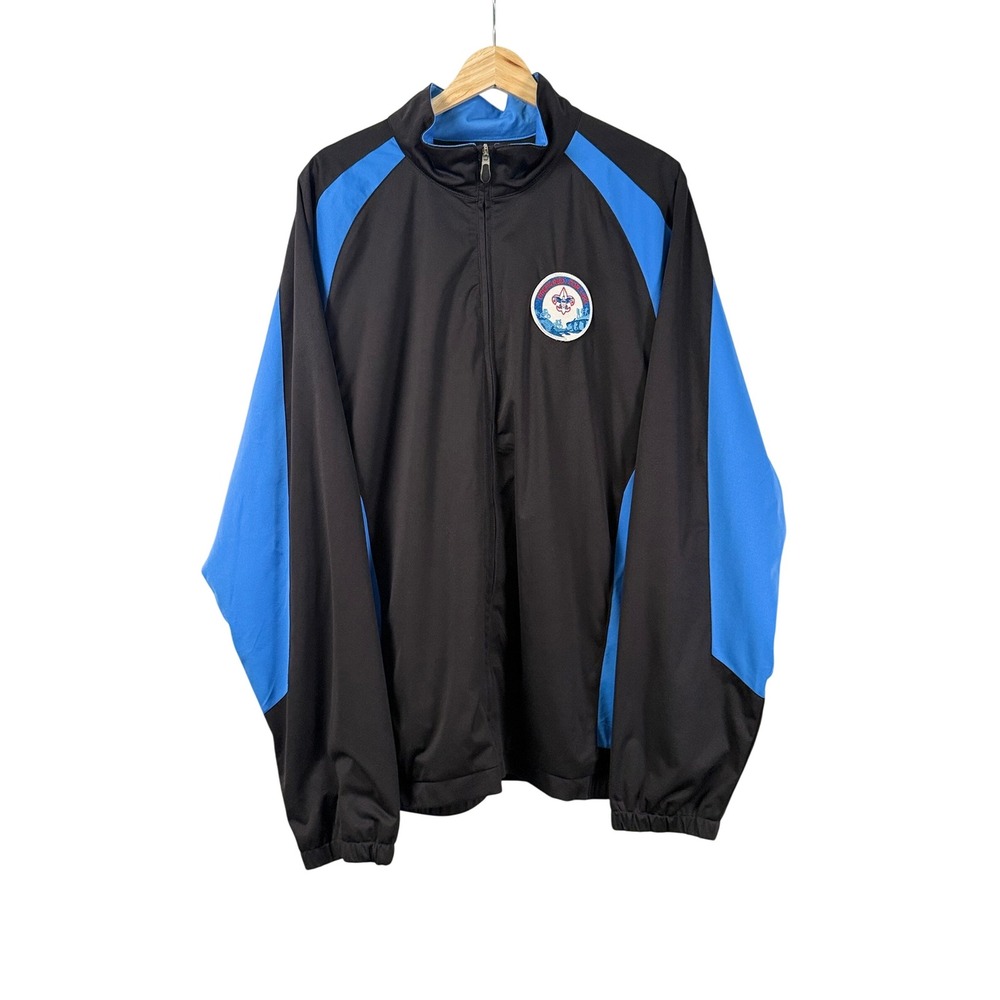 Boy‎ Scouts of America Track Jacket Adult XL Black Blue Prepared for Life Patch